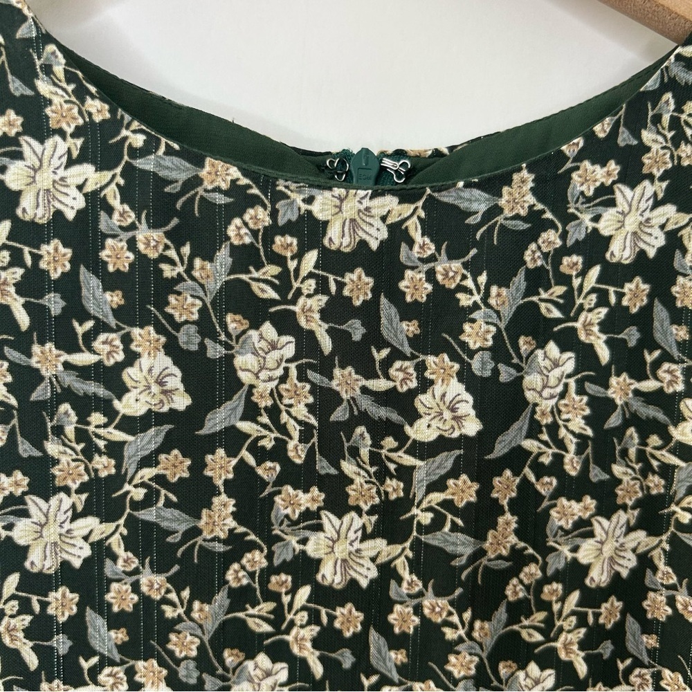 VICI from Nordstrom Dark Green Floral Dress with Metallic Stripe, Size XS - Picture 2 of 10